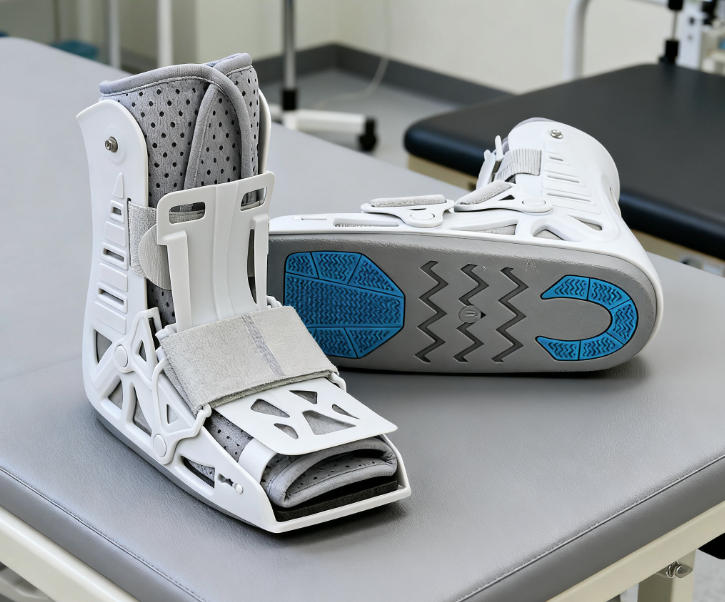 walking up stairs in orthopedic boot